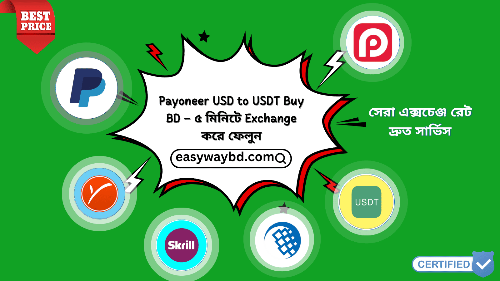 Payoneer USD to USDT Buy BD – ৫ মিনিটে Exchange করে ফেলুন | Easy Way BD